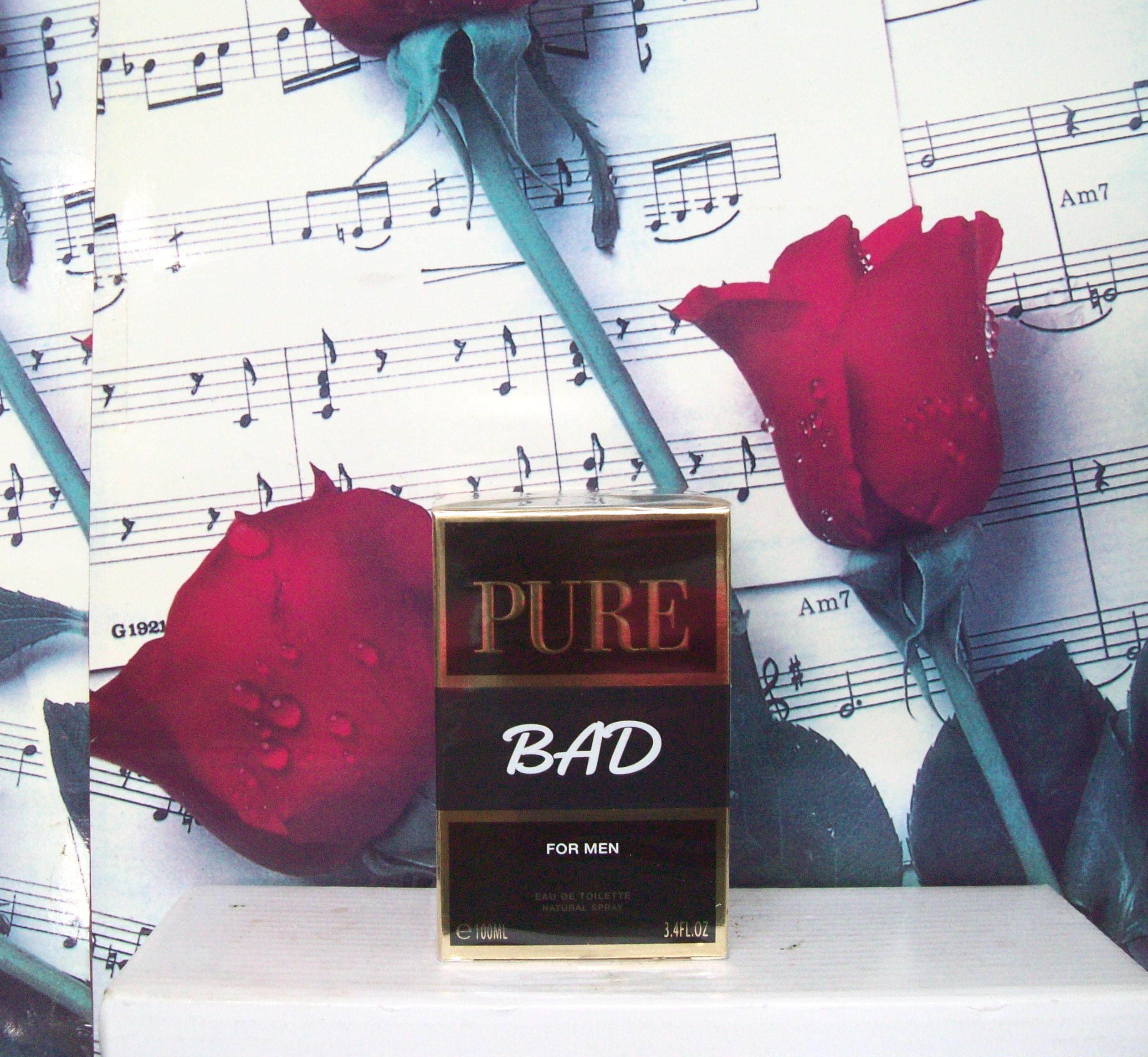 Pure Bad For Men, Pure Bad Men’s Perfume, Pure Bad EDT, Intense Men’s Fragrance, Men’s Cologne, Long-Lasting Men’s Fragrance, Karen Low Perfume, 3.4 OZ EDT, Masculine Scent, Gift for Men