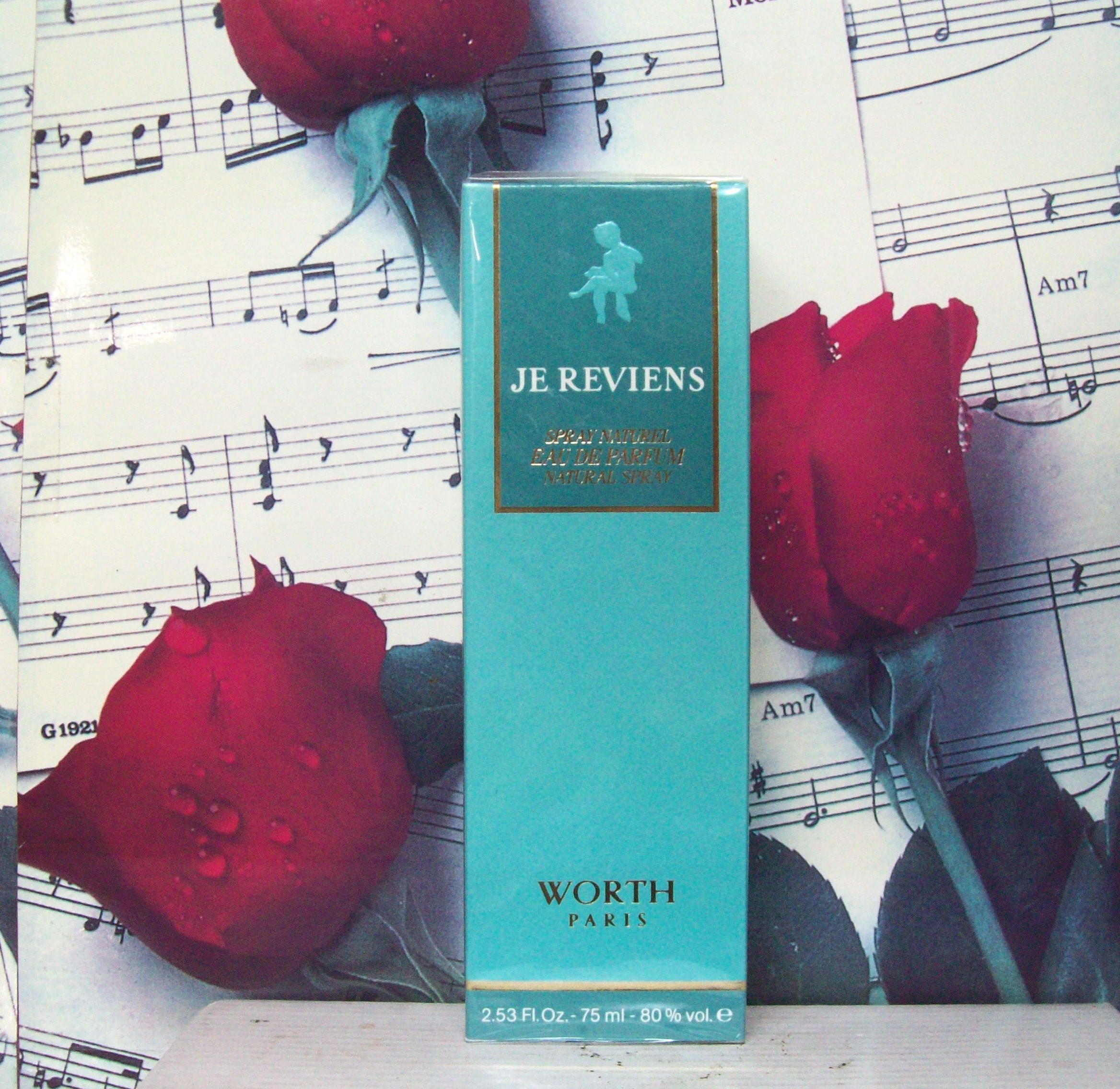 Je Reviens Eau De Parfum By Worth 2.53 OZ Spray box and bottle